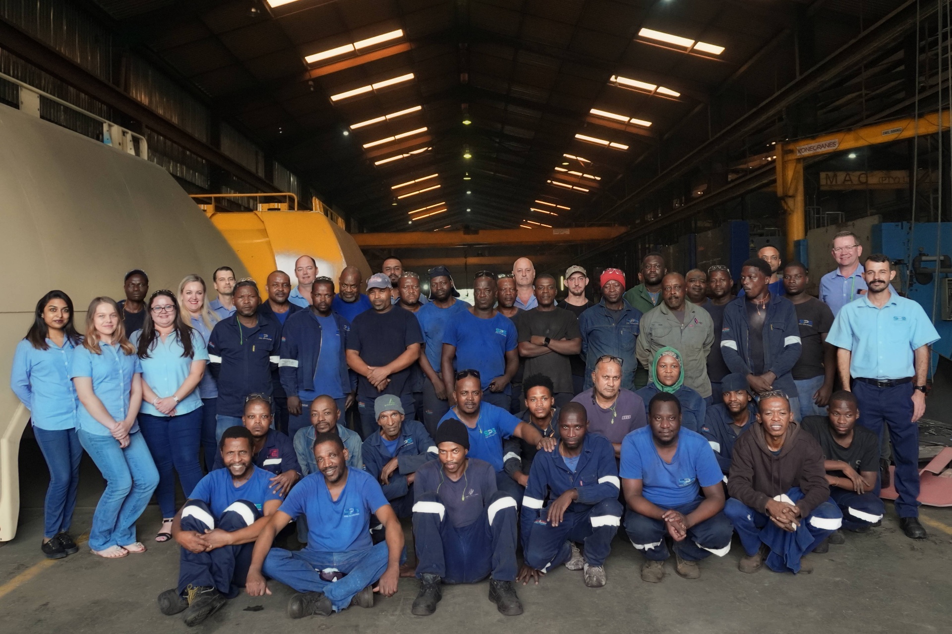 The SPS Richards Bay team on the workshop floor
